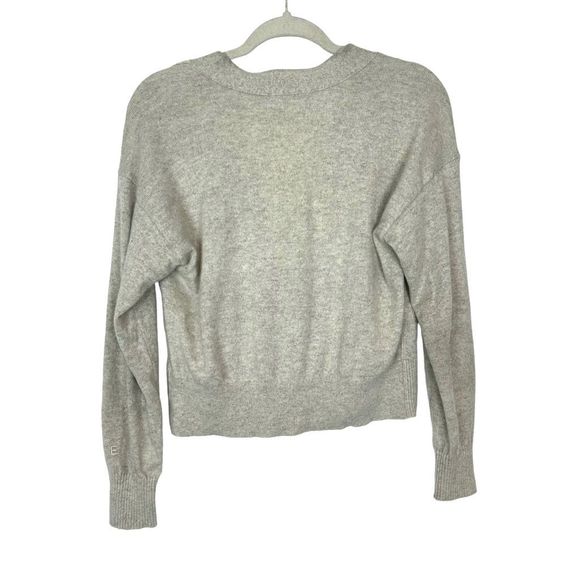 Everlane Womens Cropped Cashmere Cardigan Sweater Oatmeal Gray Canvas Heather S - Picture 3 of 15